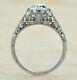Art Deco Engagement Wedding Ring Vintage Ring 2.2 Ct Round Diamond 14k Gold Over