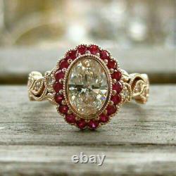Art Deco Oval Cut Diamond Engagement Wedding Vintage Antique 925 Silver Gif Ring