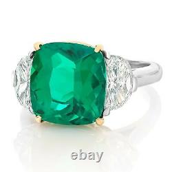 Art Deco Vintage 3.10 Ct Green Emerald 925 Sterling Silver Antique Wedding Ring