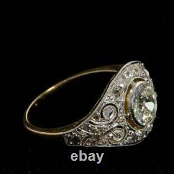 Art Deco Vintage 3.50ct Round Diamond 925 Sterling Silver Antique Wedding Ring