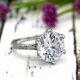Art Deco Vintage 7ct Moissanite Promise Ring Round Solitaire 14k White Gold Over