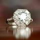 Art Deco Vintage Engagement Wedding Ring 2.3ct Emerald Cut Diamond 14k Gold Over