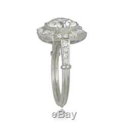 Art Deco Vintage Engagement Wedding Ring 2.3Ct Emerald Cut Diamond 14K Gold Over