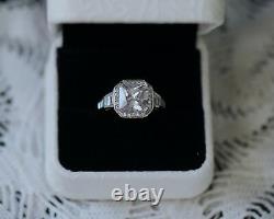 Art Deco Vintage Jewellery Ring White Sapphires Antique Jewelry Size P