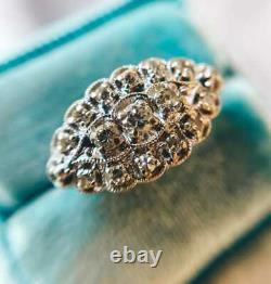 Art Engagement Antique Wedding Ring 925 Silver 0.52 Ct Cubic Zirconia