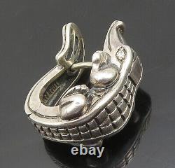 B. KIESELSTEIN CORD 925 Silver Vintage Genuine Diamonds Hoop Earring EG8177