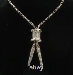 BALI 925 Sterling Silver Vintage Shiny Byzantine Link Chain Necklace NE2718