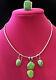 Barse Vintage Green Turquoise Sterling Silver Necklace, Earrings, Ring Size 8