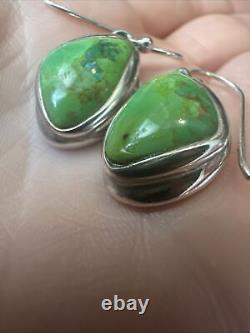 BARSE Vintage Green Turquoise Sterling Silver Necklace, Earrings, Ring Size 8