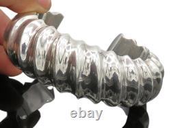 BAYANIHAN 925 Sterling Silver Vintage Shiny Fluted Cuff Bracelet BT8286