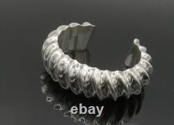 BAYANIHAN 925 Sterling Silver Vintage Shiny Fluted Cuff Bracelet BT8286