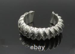 BAYANIHAN 925 Sterling Silver Vintage Shiny Fluted Cuff Bracelet BT8286