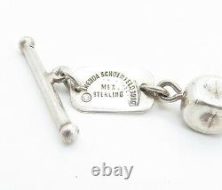 BRENDA SCHOCHFELD 925 Sterling Silver Vintage Beaded Chain Bracelet BT3048