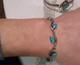 Beautiful Leaf Turquoise Bracelet 925 Sterling Silver Vintage Native American