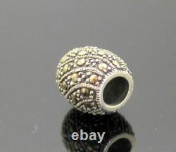 Beautiful Vintage Marcasites Accent Sterling Silver Barrel Slide Pendant