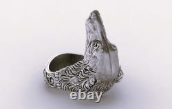 Borzoi dog ring, Vintage Afghan Hound, Borzoi, Saluki Dog, 925 Sterling Silver