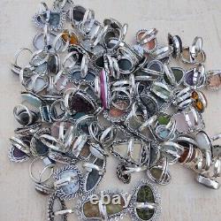 C 50 Pcs RINGS LOT ASSORTED STERLING SILVER 925 WHOLESALE RESALE VINTAGE NOW