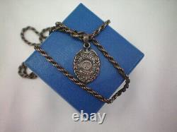 COOL Vintage Pendant with Chain Police Department 925