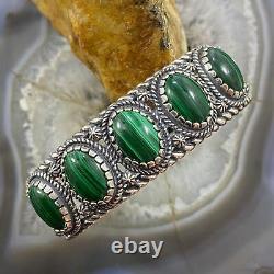 Carolyn Pollack Vintage Southwestern Style Sterling Malachite Bracelet For Women