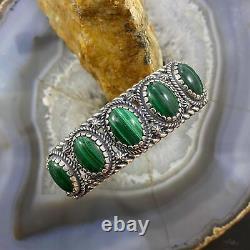 Carolyn Pollack Vintage Southwestern Style Sterling Malachite Bracelet For Women