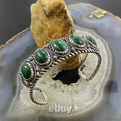 Carolyn Pollack Vintage Southwestern Style Sterling Malachite Bracelet For Women