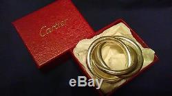 Cartier Trinity Sterling Silver Vintage Baby Teething Rattle Rings with Box