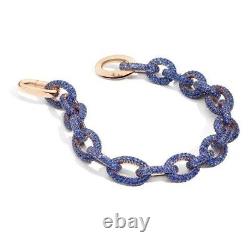 Chunky Chain Bracelet Jewelry Sapphire 925 Sterling Silver Bangle Jewelry