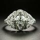 Circa 1930s Engagement Vintage Estate Retro Ring 14k White Gold Over 2ct Diamond