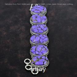 Copper Charoite Bracelet 925 Sterling Silver Adjustable Chain Vintage Bracelet