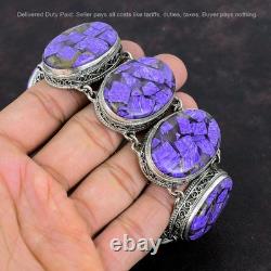 Copper Charoite Bracelet 925 Sterling Silver Adjustable Chain Vintage Bracelet