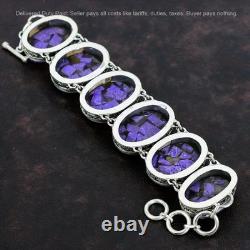 Copper Charoite Bracelet 925 Sterling Silver Adjustable Chain Vintage Bracelet