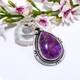 Copper Purple Turquoise Pendant In 925 Sterling Silver, Artisan Women's Pendant