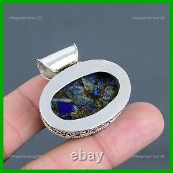 Copper Sodalite Stone Sterling Silver Vintage Handcrafted Unique Pendant Jewelry