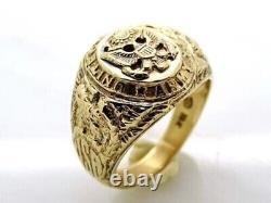 Customize US Army Vintage Men's Aggie Ring Military Ring 14k Yellow Gold Finish
