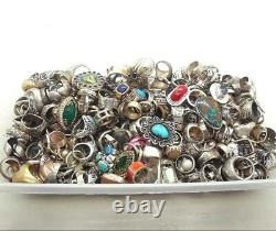 D 100 Gram Assorted Sterling 925 Silver Ring Lot Wholesale Resale Vintage-now