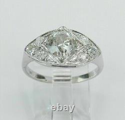 Dainty Vintage Style 2 CT Round Moissanite Engagement Ring 925 Sterling Silver