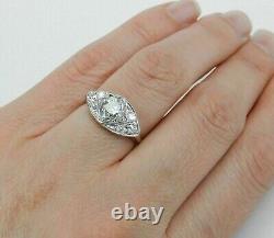 Dainty Vintage Style 2 CT Round Moissanite Engagement Ring 925 Sterling Silver