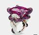 Dark Pink Vintage Style Cushion & Cz Solid 925 Sterling Silver Beautiful Ring
