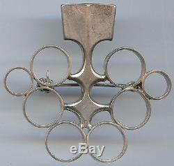 David Andersen Norway Vintage Modernist Sterling Silver Circles Brooch Pin