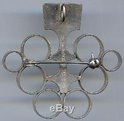 David Andersen Norway Vintage Modernist Sterling Silver Circles Brooch Pin