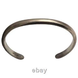 Dean Sandoval Jr Thick Hand Tooled Vintage Navajo Sterling Silver Bracelet