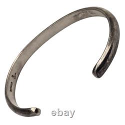 Dean Sandoval Jr Thick Hand Tooled Vintage Navajo Sterling Silver Bracelet