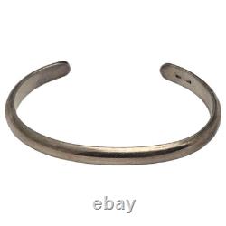 Dean Sandoval Jr Thick Hand Tooled Vintage Navajo Sterling Silver Bracelet