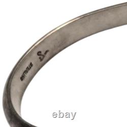 Dean Sandoval Jr Thick Hand Tooled Vintage Navajo Sterling Silver Bracelet