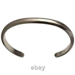 Dean Sandoval Jr Thick Hand Tooled Vintage Navajo Sterling Silver Bracelet