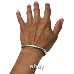 Dean Sandoval Jr Thick Hand Tooled Vintage Navajo Sterling Silver Bracelet