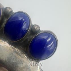 ERB Navajo Sterling Silver BLUE Lapis Lazuli Naja Necklace Ernest Roy Begay Vtg