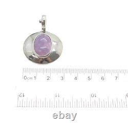 ESPO SIG Joseph Esposito Sterling Vintage Amethyst Flower Modernist Snap Pendant
