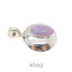 ESPO SIG Joseph Esposito Sterling Vintage Amethyst Flower Modernist Snap Pendant