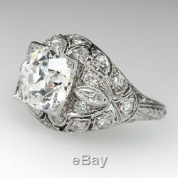 Edwardian Vintage Antique Engagement Wedding Ring 925 Silver Ring 2.5 Ct Diamond
